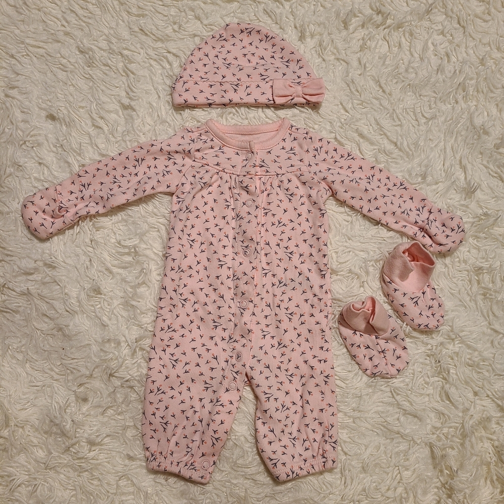 Carter's Pink Tulip Print Baby Girl Outfit